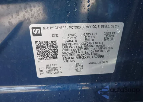 2023 GMC Terrain Fwd Sle z USA, uszkodzony, nr VIN 3GKALMEGXPL162096